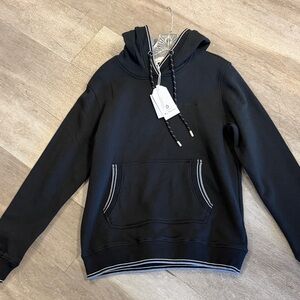 NWT Men's Ben Sherman Black Hoodie with white trim.